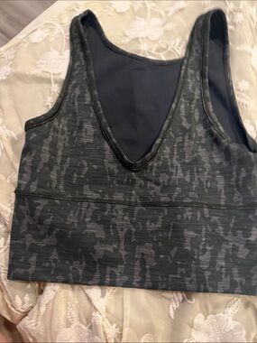 lululemon athletica Charcoal Black Camo V-Neck Sports Bra